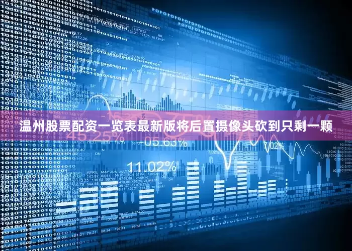 温州股票配资一览表最新版将后置摄像头砍到只剩一颗